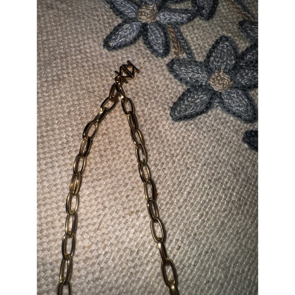 Gold Tone Chain Necklace with Filigree Pendant and Tassel Statement Piece - Picture 4 of 4